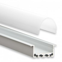 PN5 Heka C4 Aluminium Profil f. LED Streifen 2m + Abdeckung Opal