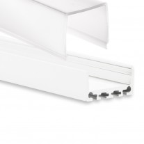 PN4 Merga C3 Weiß Pulverbeschichtigt Aluminium Profil f. LED Streifen 2m + Abdeckung Opal