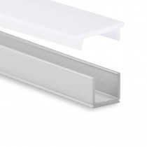 P18 Celaeno schmales Aluminium Profil inkl. Abdeckung Opal f. LED-Streifen bis zu 6,2mm