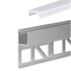 LED Aluminium Fliesenprofil F4 Chara 2 Meter inkl. Abdeckung Opal