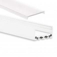 PN4 Cursa C1 Weiß Pulverbeschichtigt Aluminium Profil f. LED Streifen 2m + Abdeckung Opal