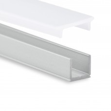 P18 Celaeno schmales Aluminium Profil inkl. Abdeckung Opal f. LED-Streifen bis zu 6,2mm