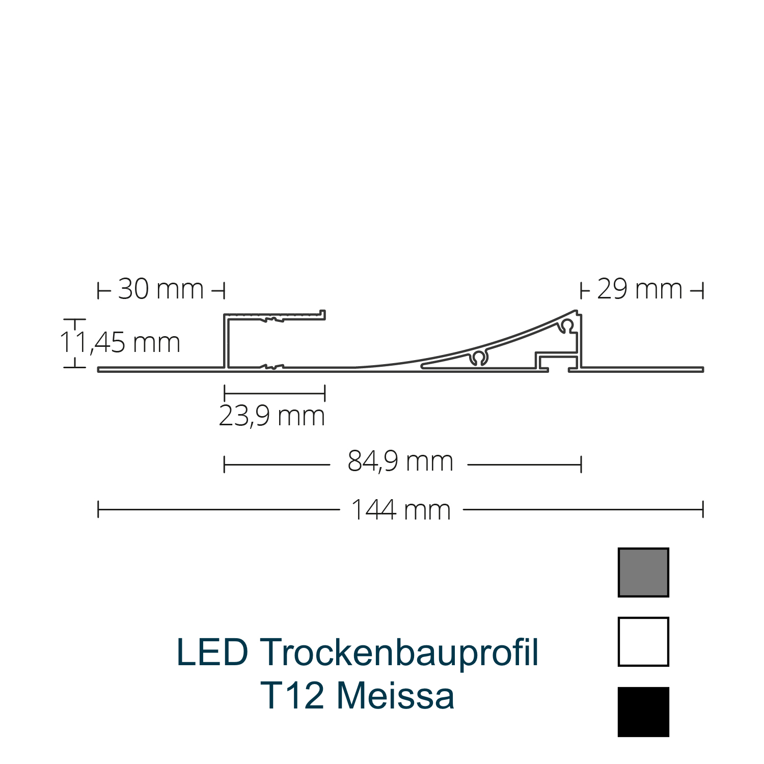 T12 LED-Trockenbauprofil