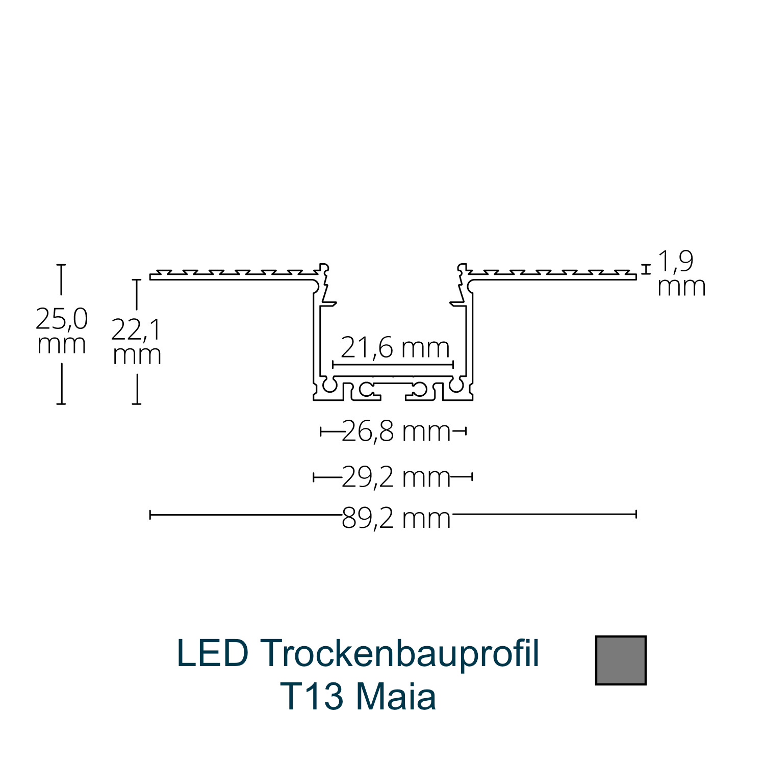 T13 LED-Trockenbauprofil