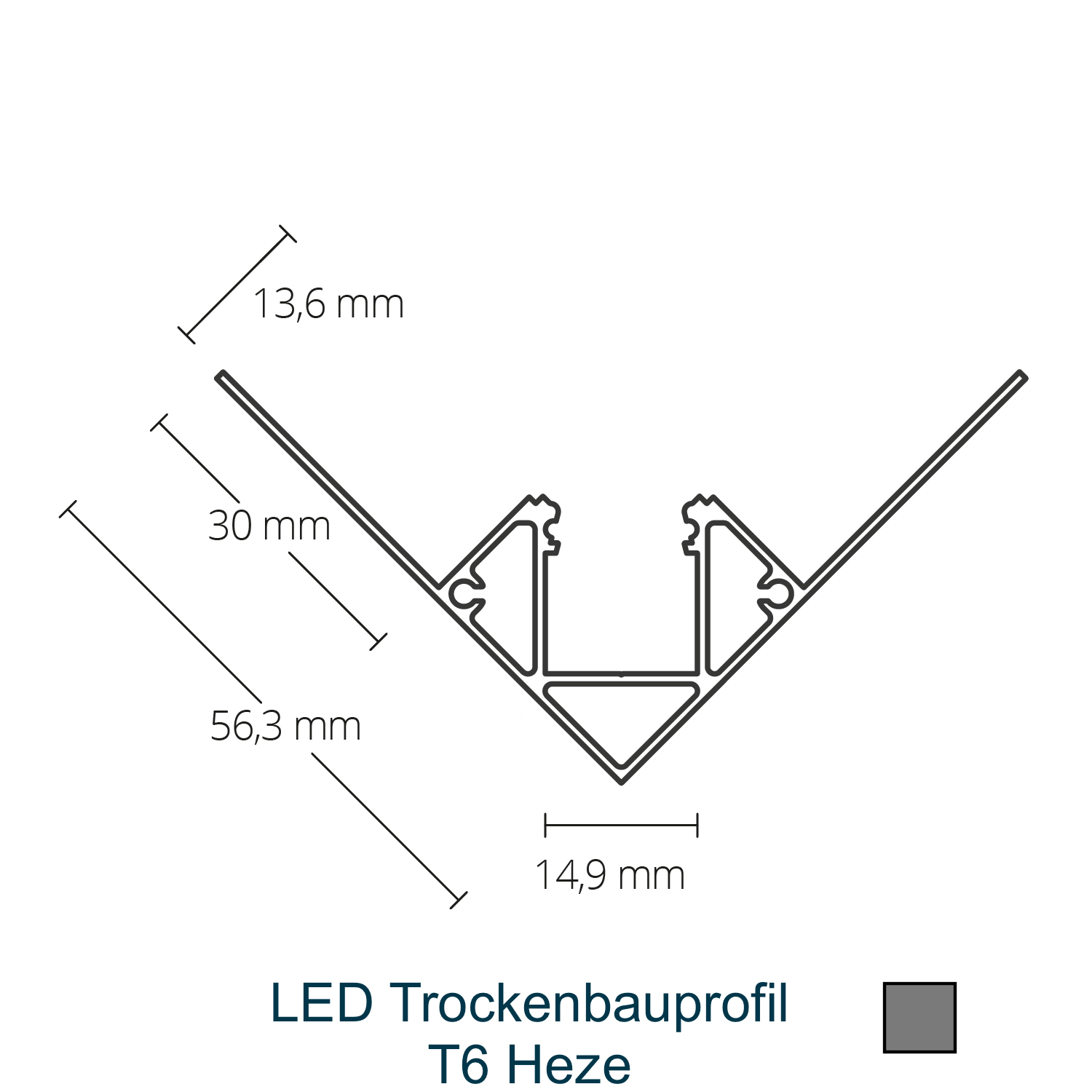T6 LED-Trockenbauprofil